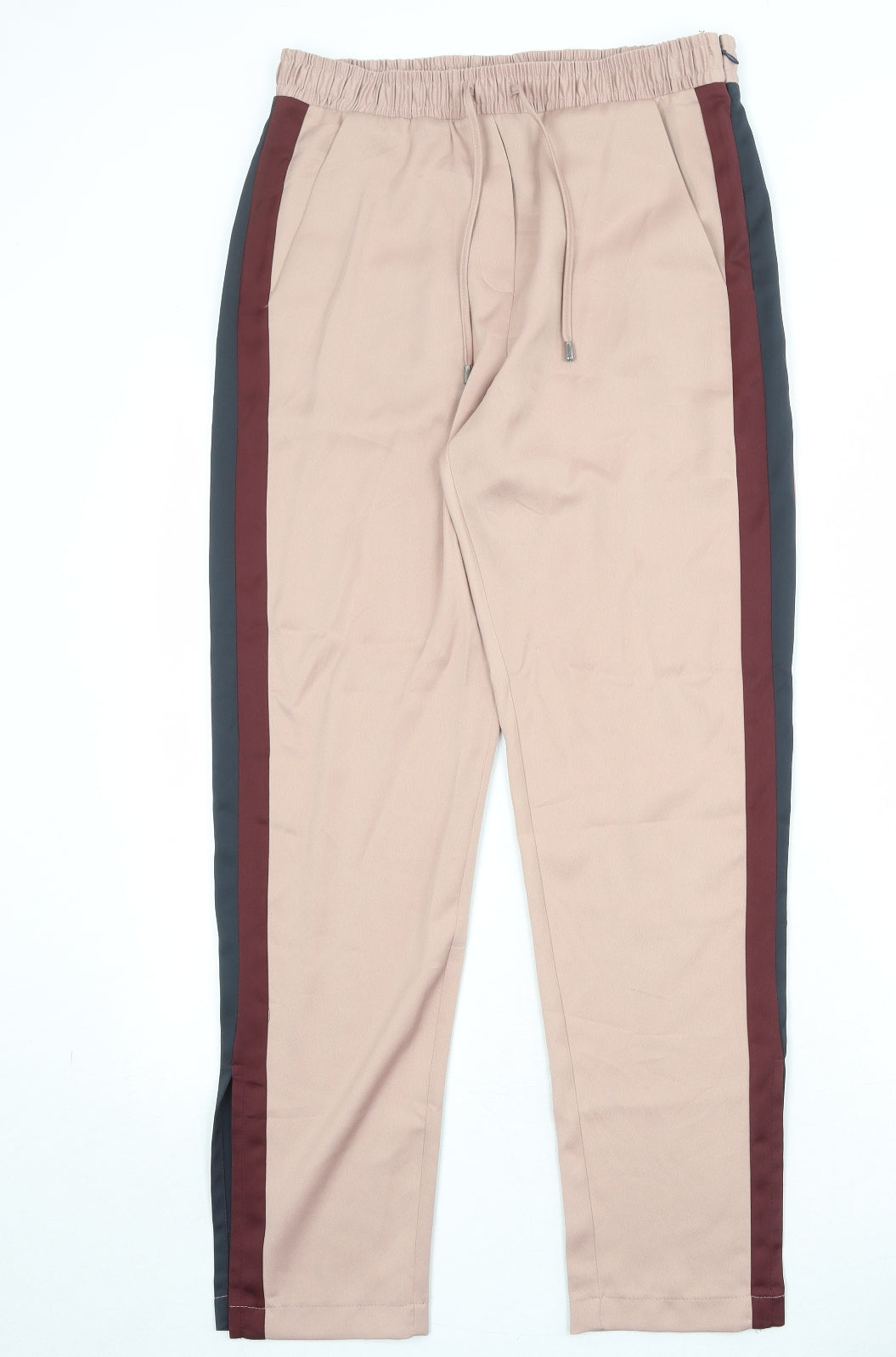 Topshop Womens Pink Polyester Trousers Size 10 Regular Zip