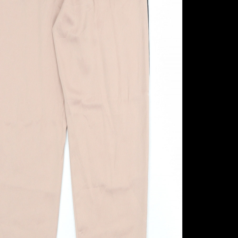 Topshop Womens Pink Polyester Trousers Size 10 Regular Zip