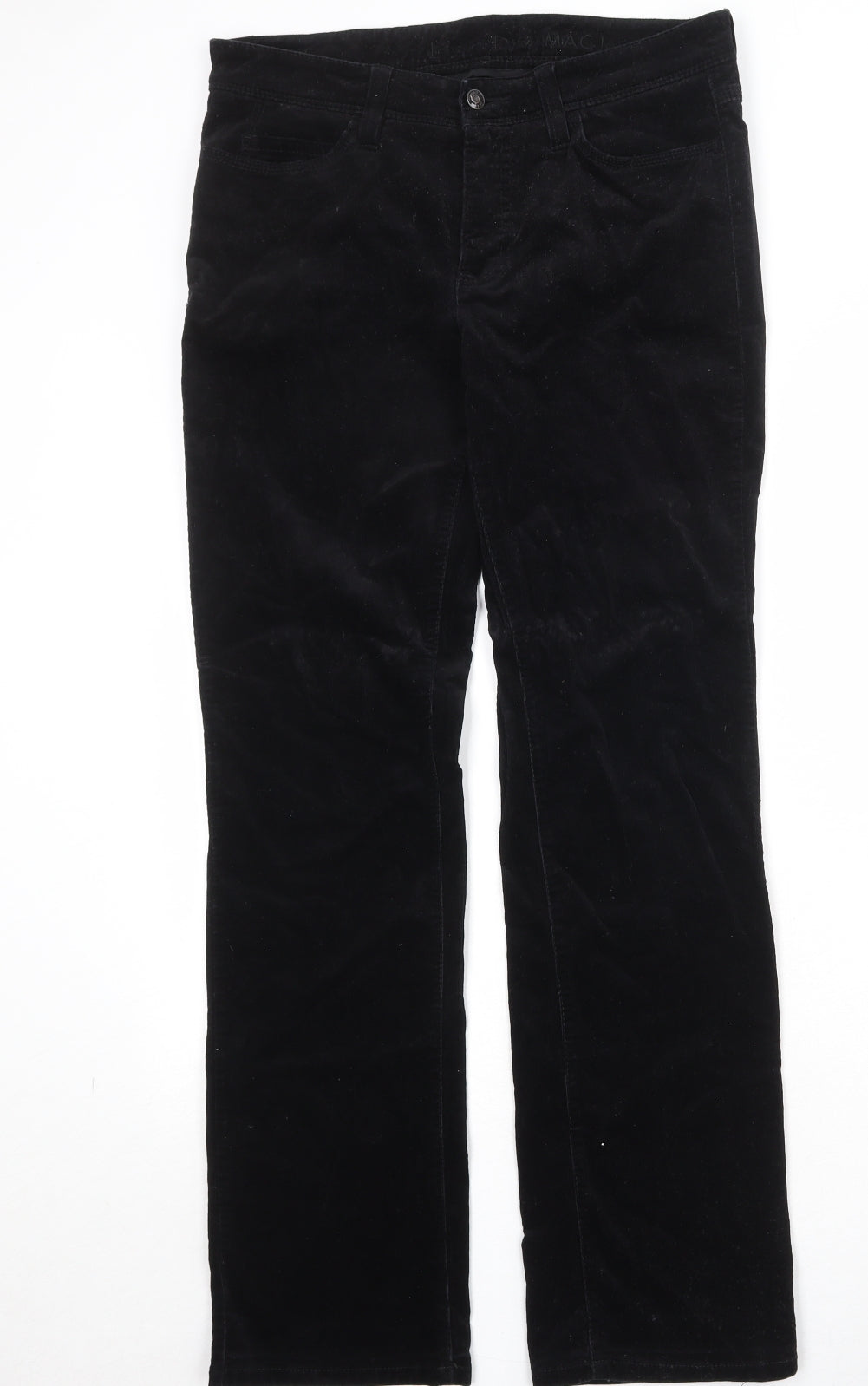 Mac Mens Black Cotton Trousers Size 32 in Regular Zip