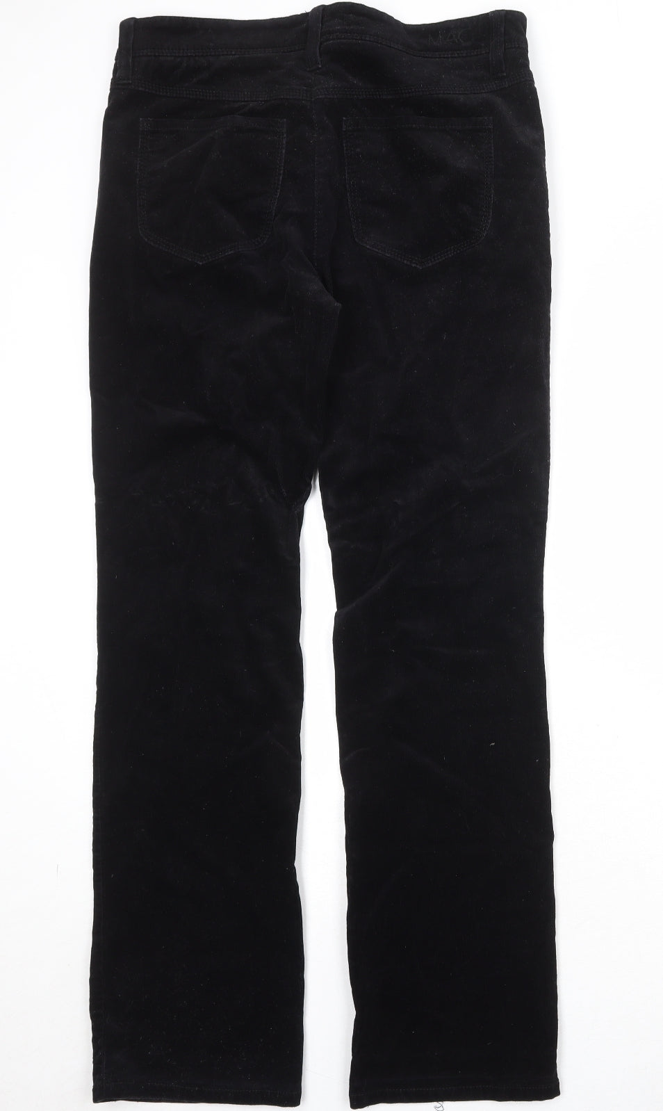 Mac Mens Black Cotton Trousers Size 32 in Regular Zip