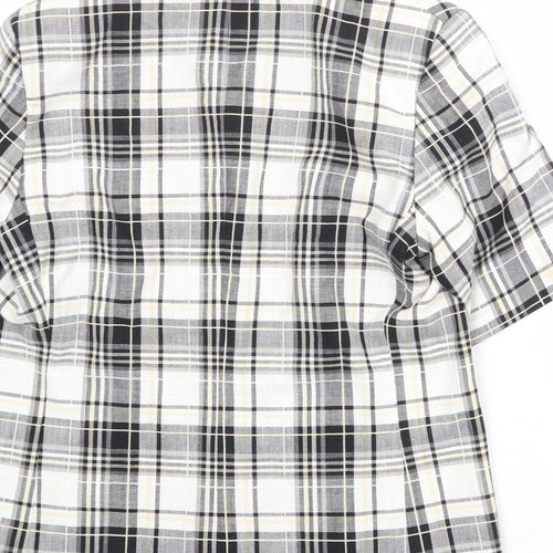 Marks and Spencer Womens White Plaid Polyester Jacket Blazer Size 14