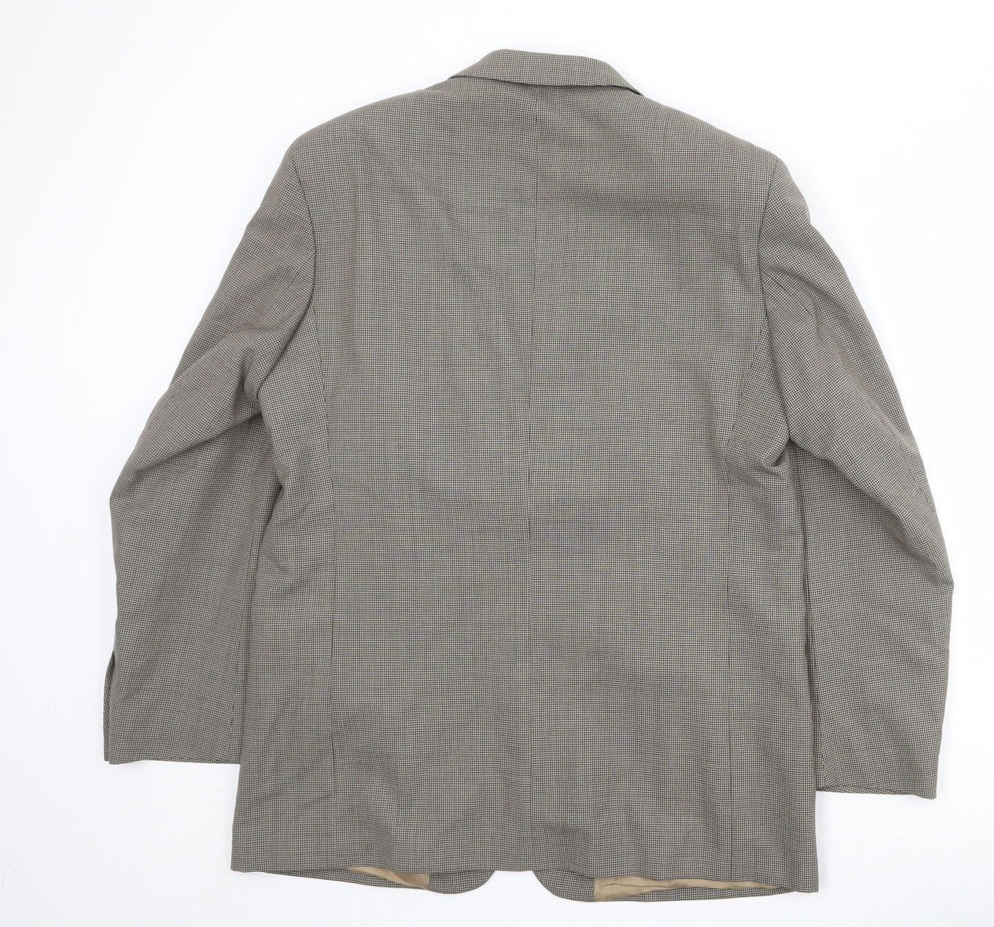 Brook Taverner Mens Beige Geometric Wool Jacket Suit Jacket Size 42 Regular