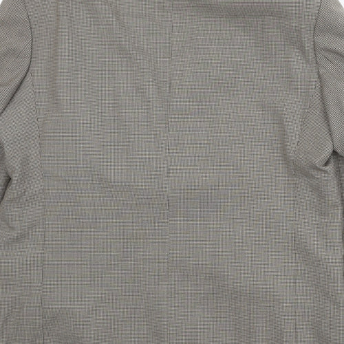 Brook Taverner Mens Beige Geometric Wool Jacket Suit Jacket Size 42 Regular