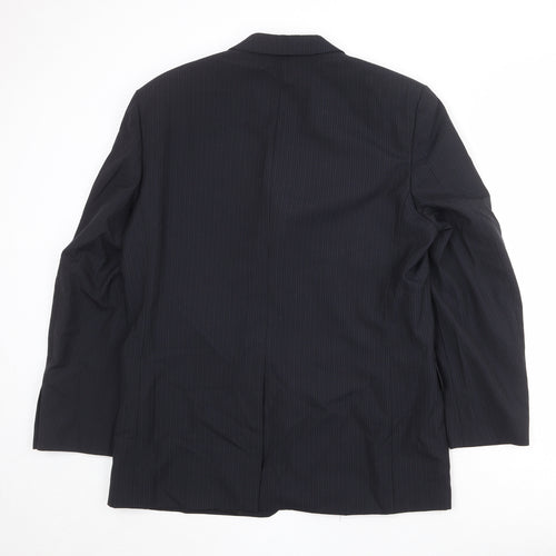 NEXT Mens Black Striped Wool Jacket Suit Jacket Size 42 Regular