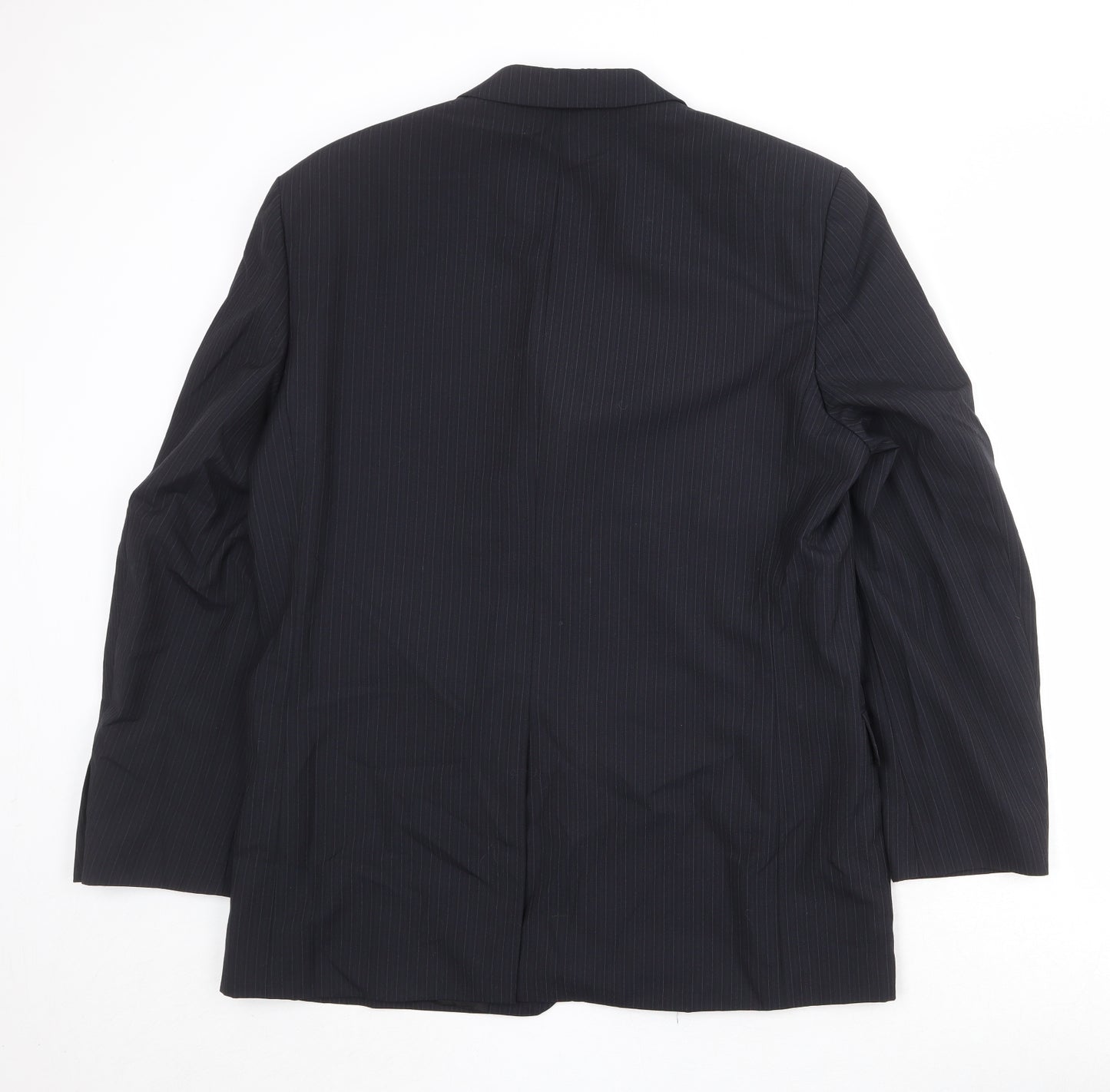 NEXT Mens Black Striped Wool Jacket Suit Jacket Size 42 Regular