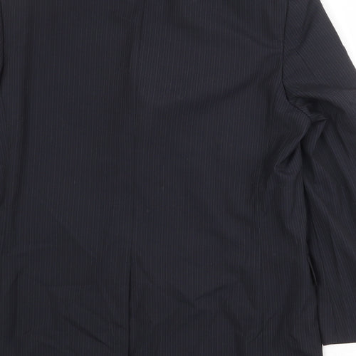NEXT Mens Black Striped Wool Jacket Suit Jacket Size 42 Regular