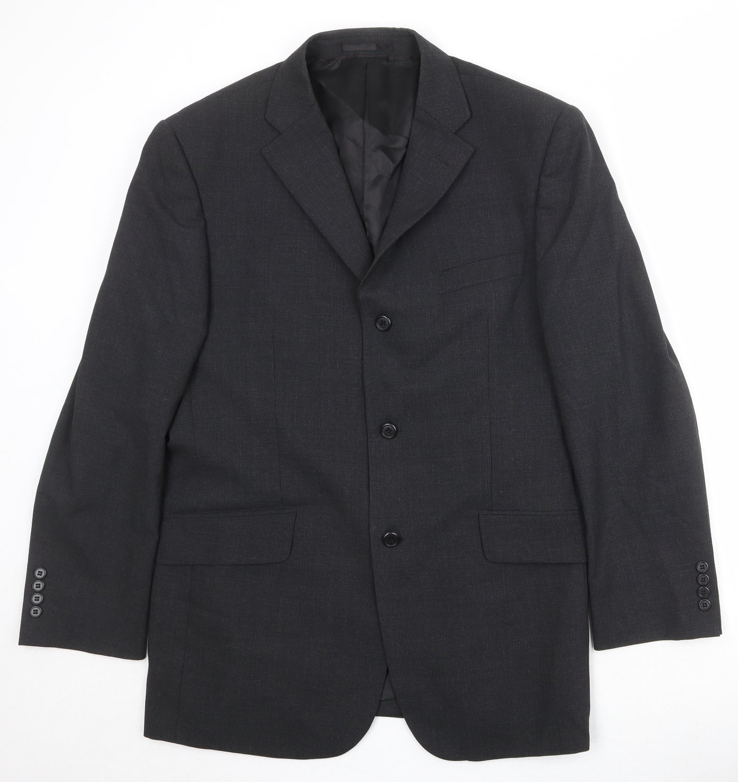 Charlton Grey Mens Grey Polyester Jacket Suit Jacket Size 42 Regular