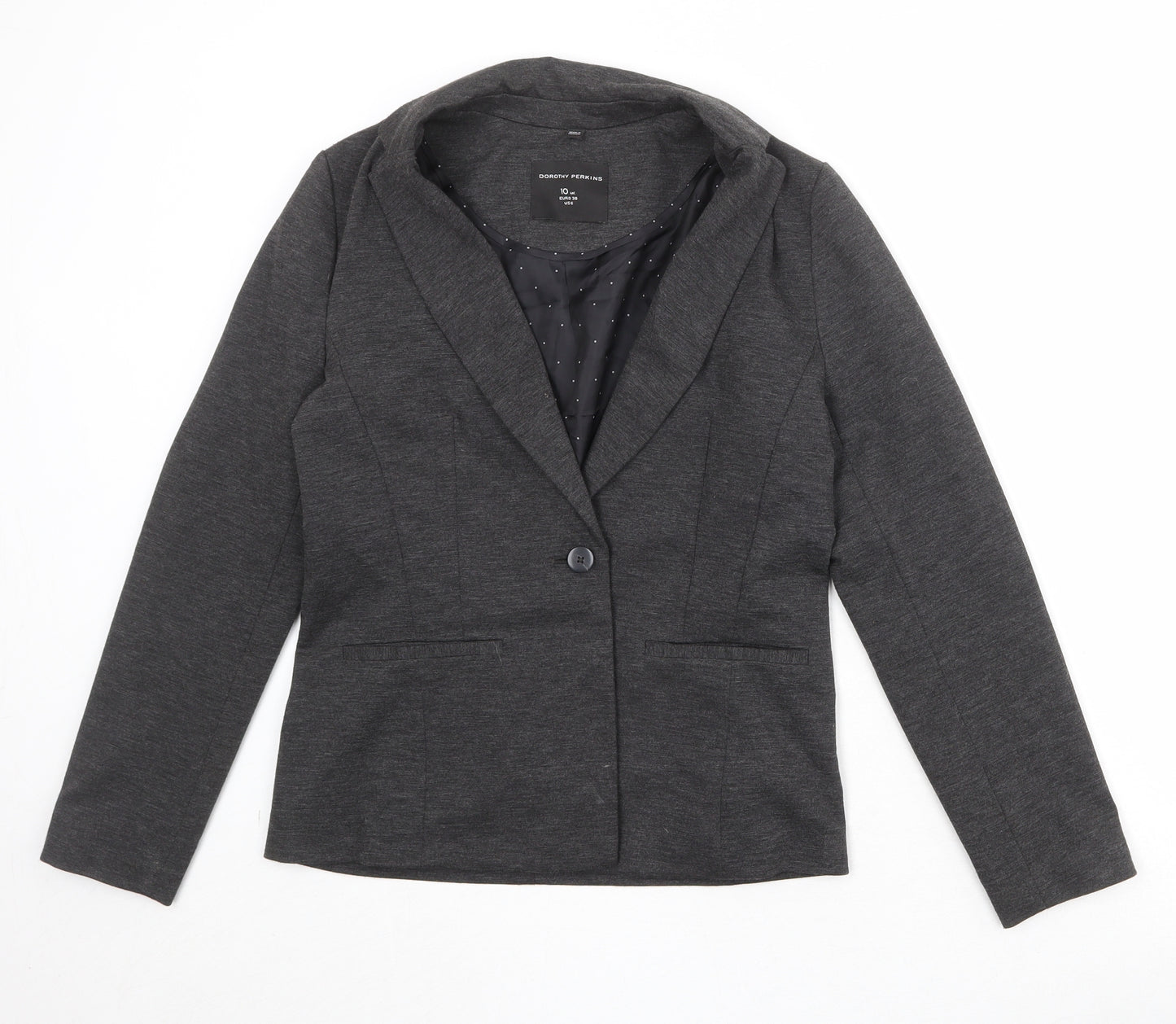 Dorothy Perkins Womens Black Polyester Jacket Blazer Size 10