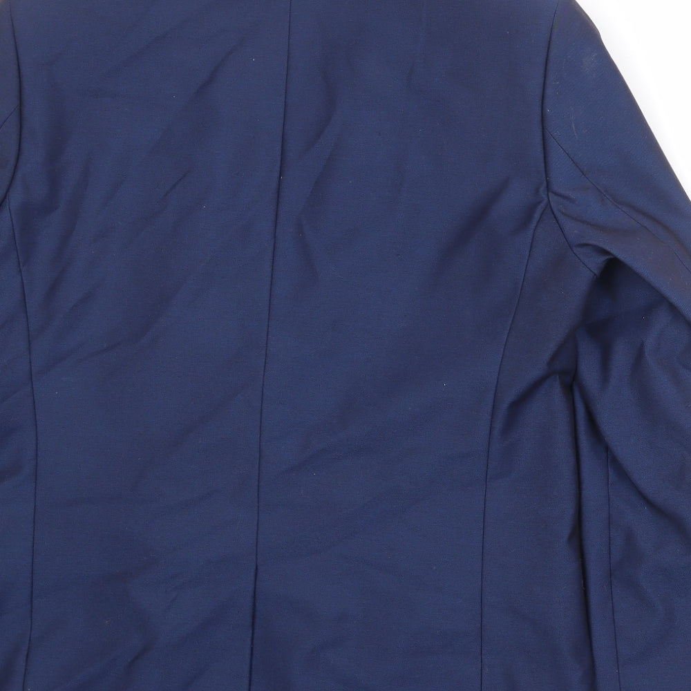 Cavani Mens Blue Polyester Jacket Suit Jacket Size 40 Regular