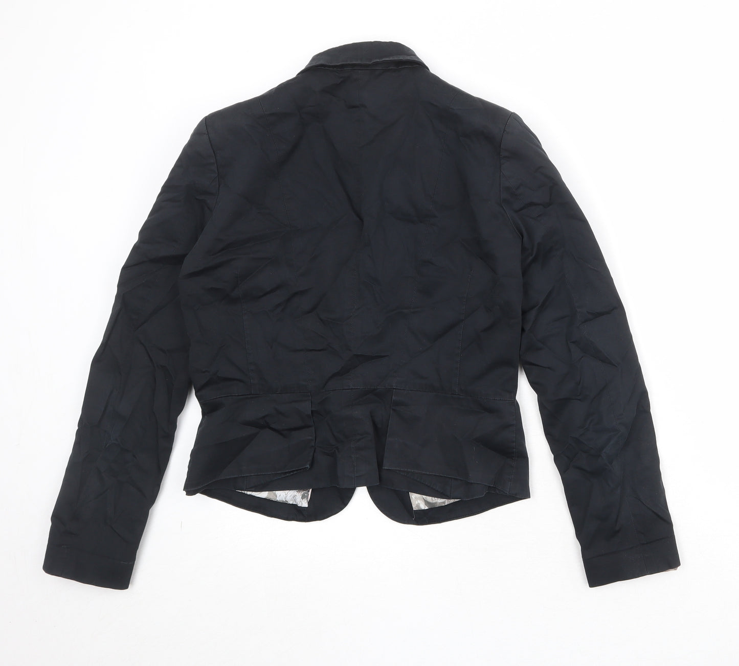 H&M Womens Black Polyester Jacket Blazer Size 14