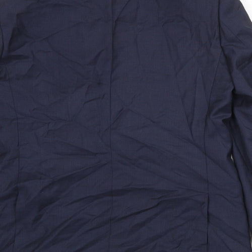 Jaeger Mens Blue Wool Jacket Suit Jacket Size 42 Regular