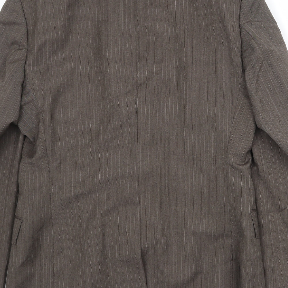 Boss Mens Brown Striped Wool Jacket Suit Jacket Size 48 Regular