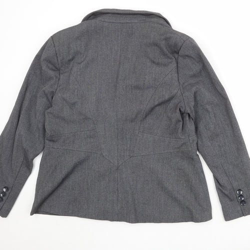 Debenhams Womens Grey Polyester Jacket Blazer Size 10
