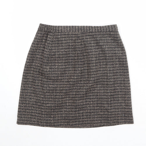 Norton Womens Brown Geometric Polyester A-Line Skirt Size 6 Zip