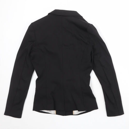 H&M Womens Black Polyester Jacket Blazer Size 8