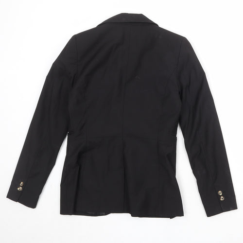 H&M Womens Black Polyester Jacket Suit Jacket Size 10