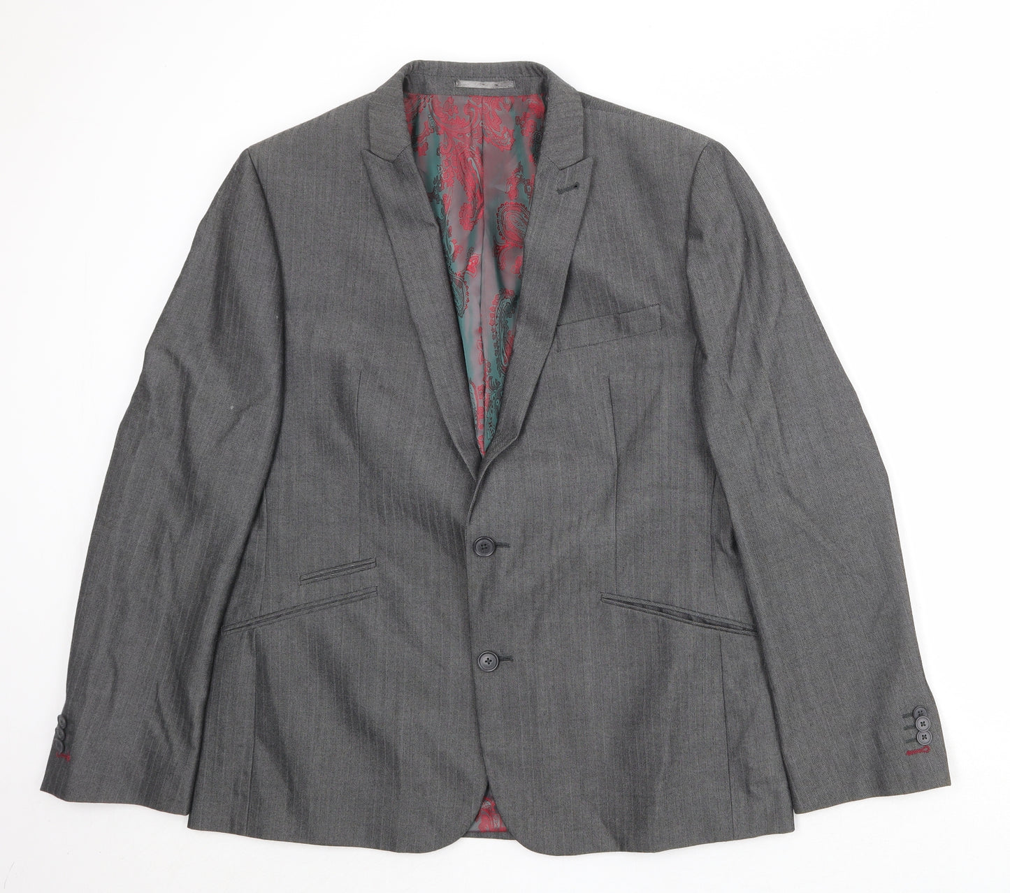 NEXT Mens Grey Polyester Jacket Suit Jacket Size 44 Regular