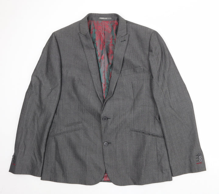 NEXT Mens Grey Polyester Jacket Suit Jacket Size 44 Regular