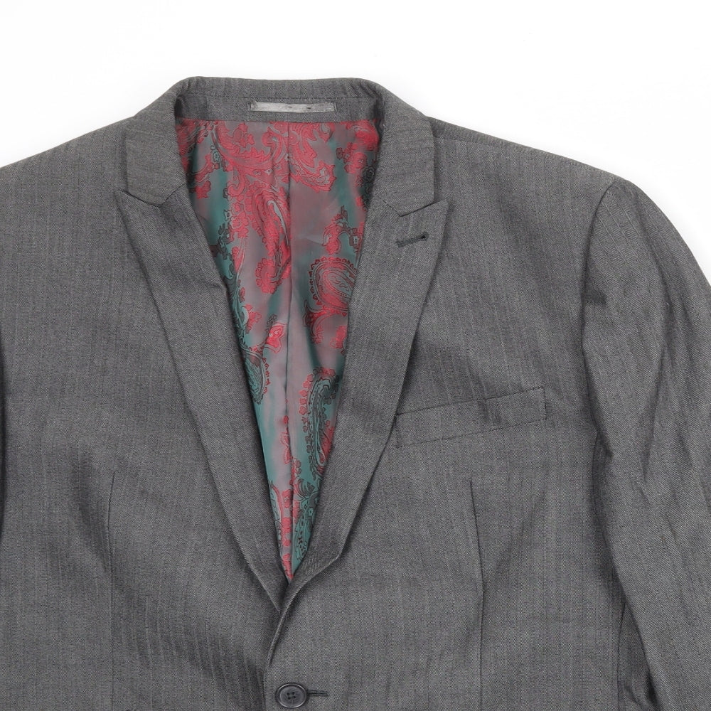 NEXT Mens Grey Polyester Jacket Suit Jacket Size 44 Regular