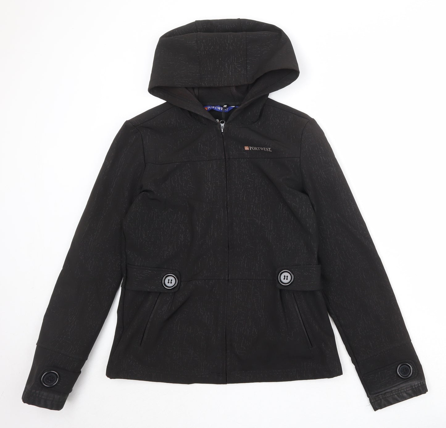 Portwest Womens Black Geometric Jacket Size 12 Zip