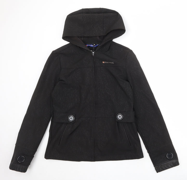 Portwest Womens Black Geometric Jacket Size 12 Zip