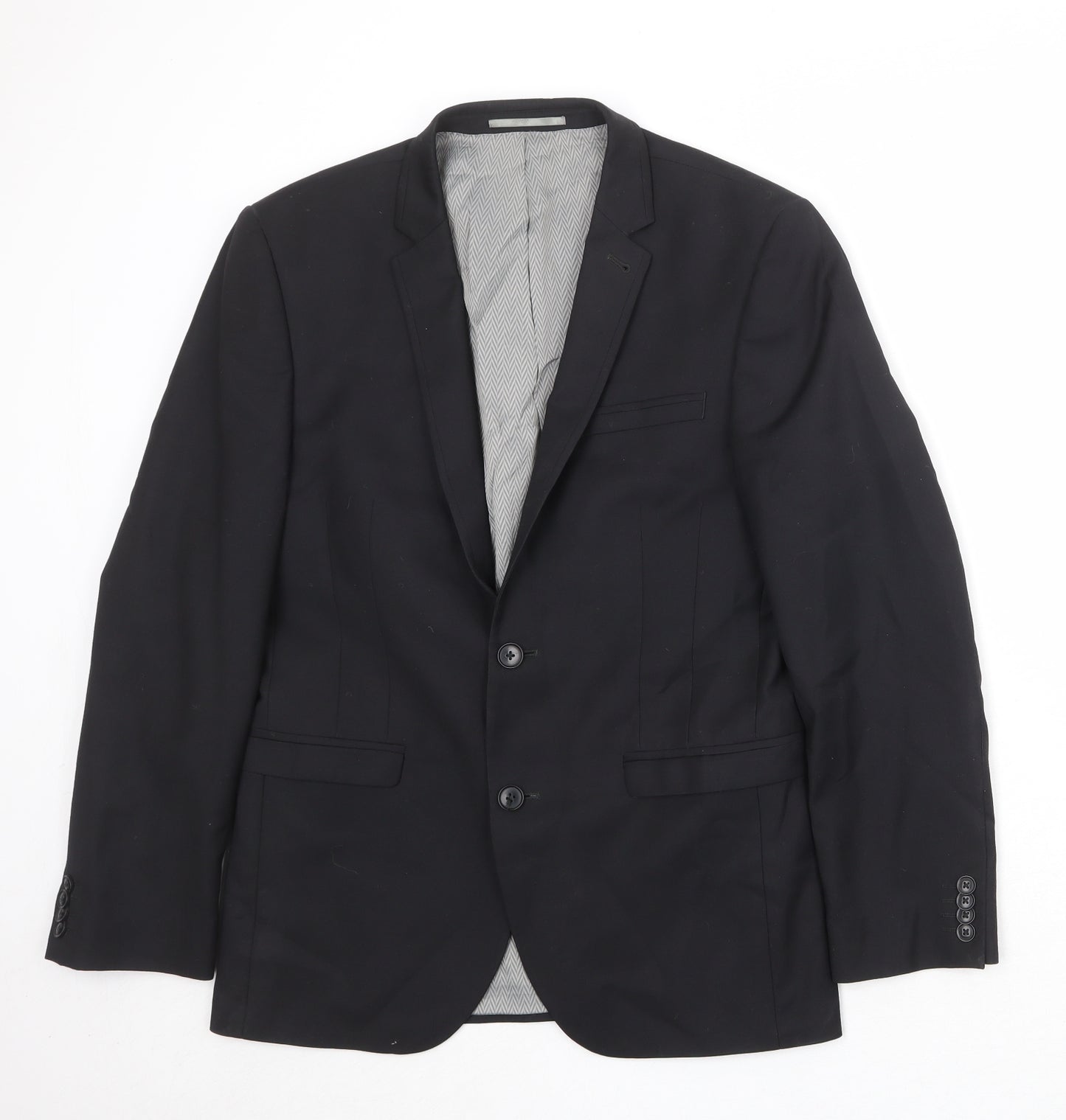 NEXT Mens Black Polyester Jacket Suit Jacket Size 38 Regular