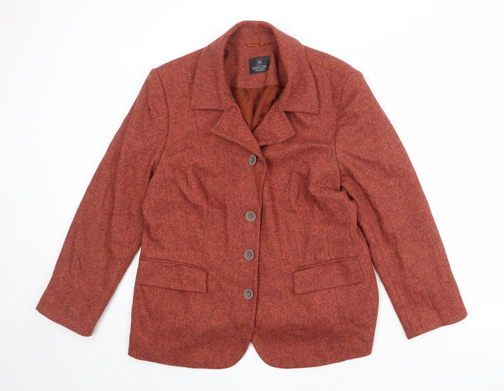 Madeleine Womens Orange Polyester Jacket Suit Jacket Size M