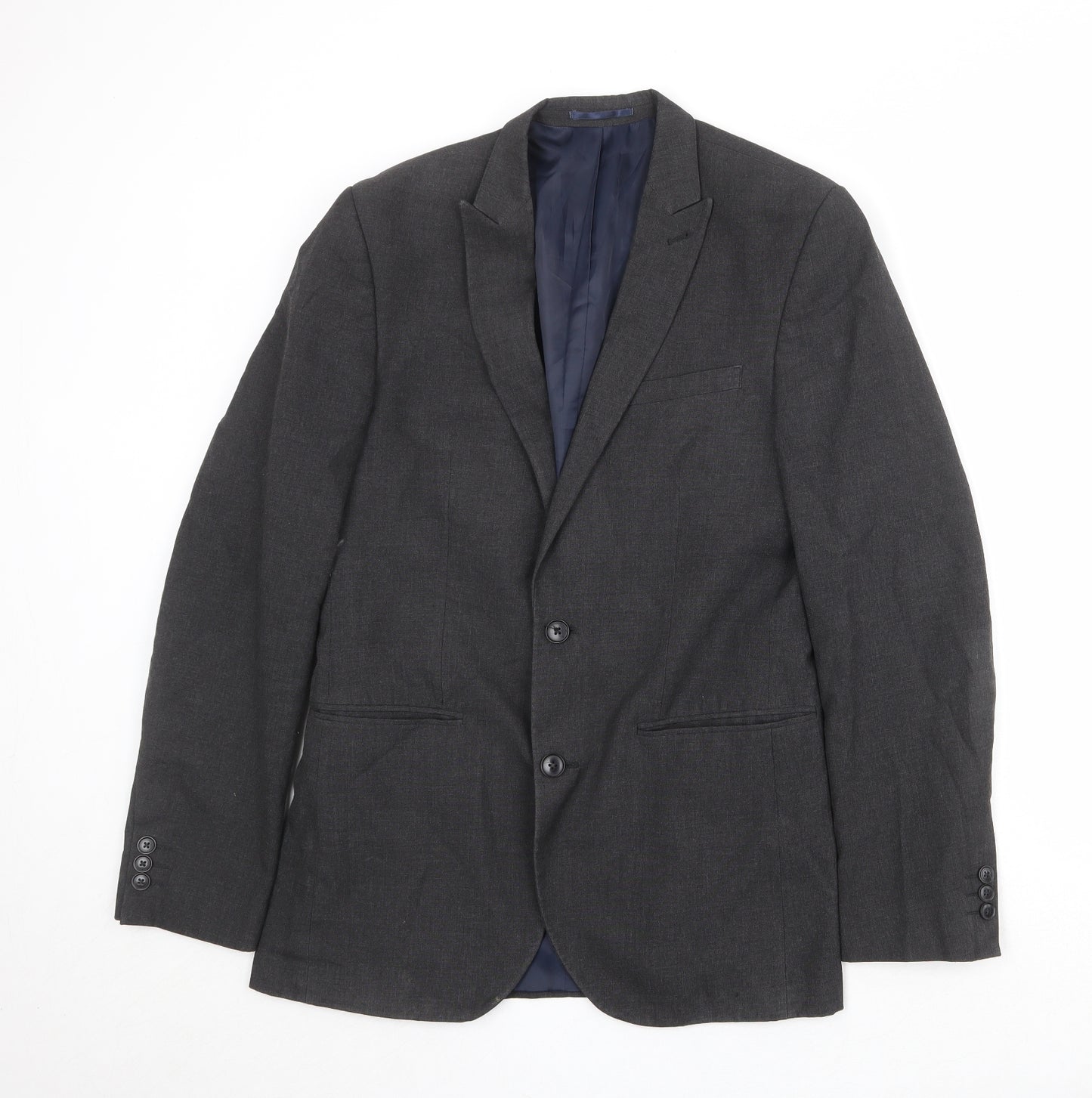 NEXT Mens Grey Polyester Jacket Suit Jacket Size 36 Regular