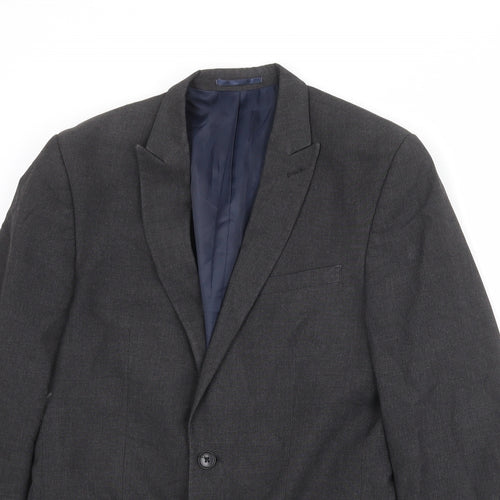 NEXT Mens Grey Polyester Jacket Suit Jacket Size 36 Regular