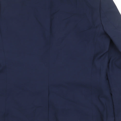 Burton Mens Blue Polyester Jacket Suit Jacket Size 40 Regular