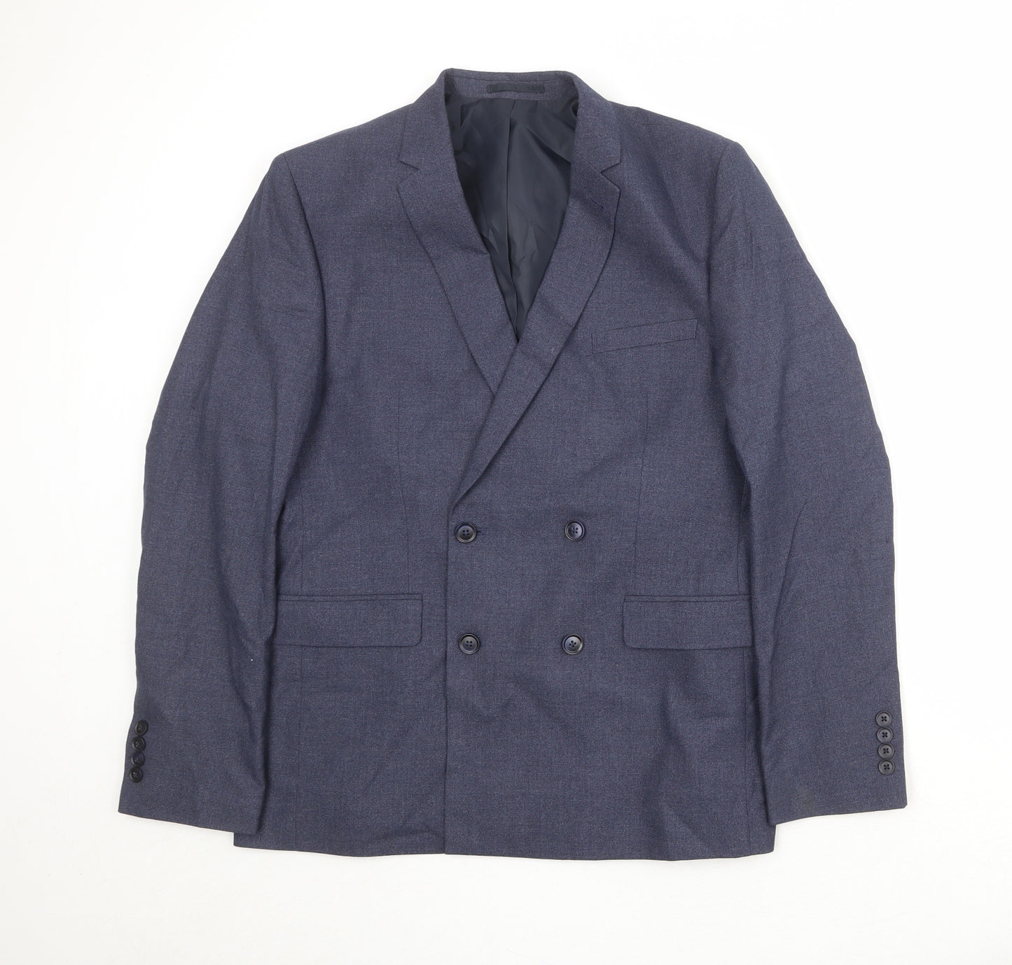 Boohoo Mens Blue Polyester Jacket Suit Jacket Size 42 Regular
