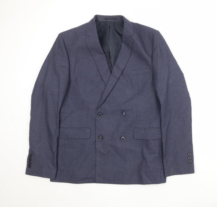 Boohoo Mens Blue Polyester Jacket Suit Jacket Size 42 Regular