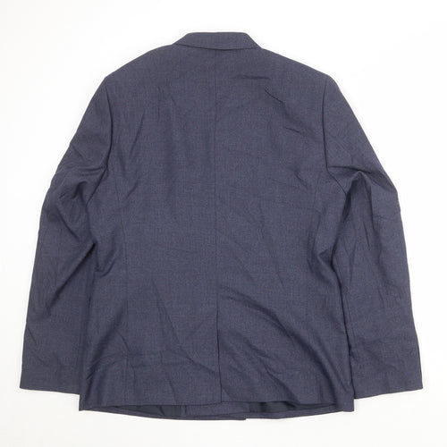 Boohoo Mens Blue Polyester Jacket Suit Jacket Size 42 Regular