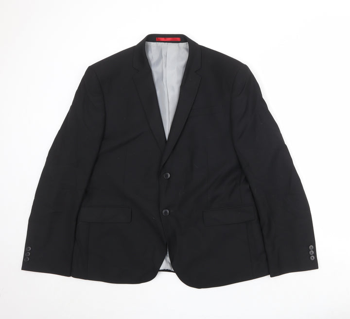 Marks and Spencer Mens Black Polyester Jacket Suit Jacket Size 44 Regular
