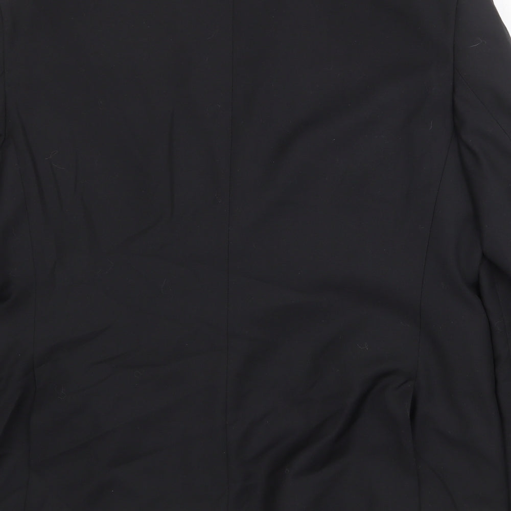 Marks and Spencer Mens Black Polyester Jacket Suit Jacket Size 44 Regular