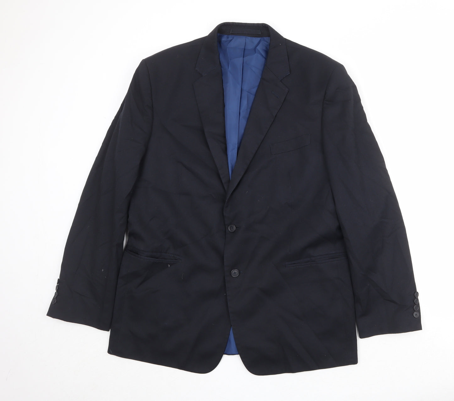 Marks and Spencer Mens Black Polyester Jacket Suit Jacket Size 44 Regular