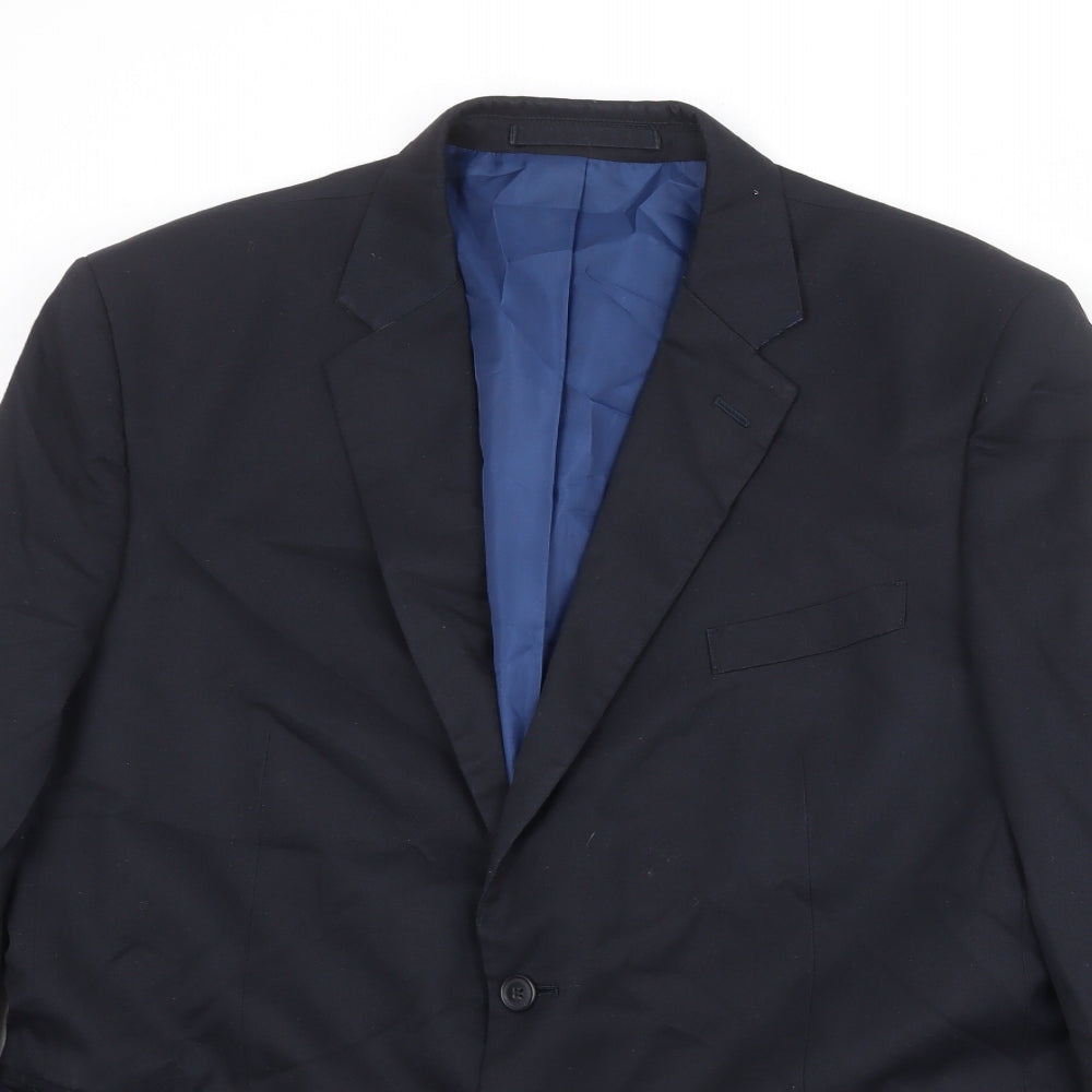 Marks and Spencer Mens Black Polyester Jacket Suit Jacket Size 44 Regular