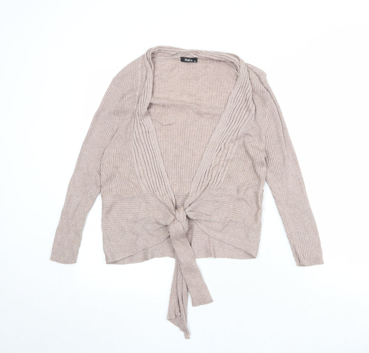 M&Co Womens Beige V-Neck Viscose Cardigan Jumper Size 2XL
