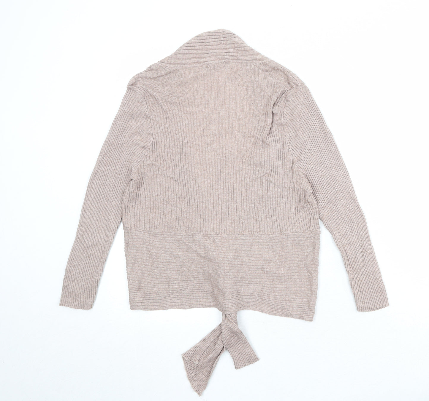 M&Co Womens Beige V-Neck Viscose Cardigan Jumper Size 2XL