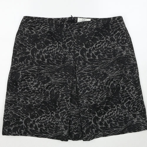 Country Casuals Womens Black Geometric Polyester A-Line Skirt Size 36 in Zip