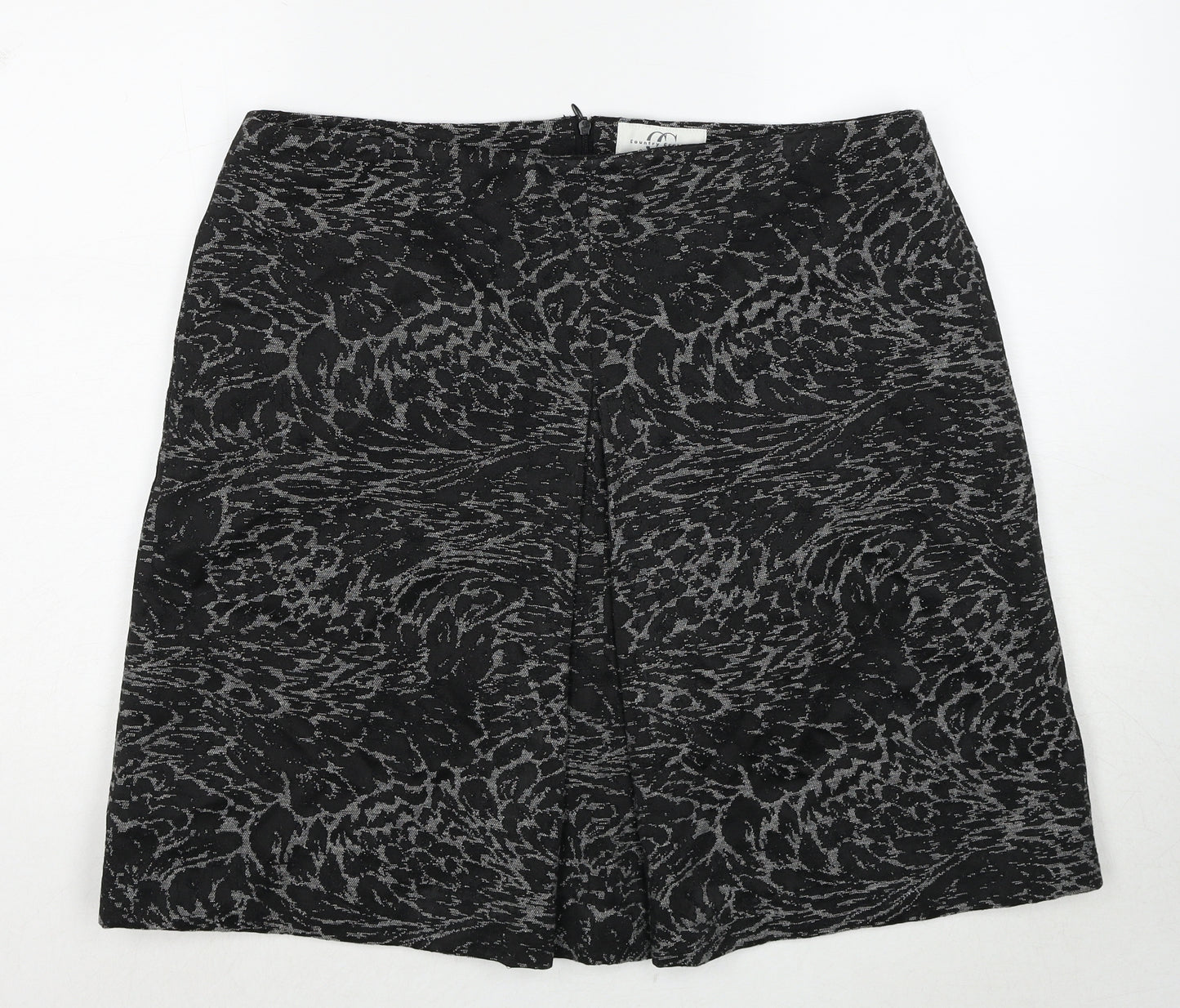 Country Casuals Womens Black Geometric Polyester A-Line Skirt Size 36 in Zip