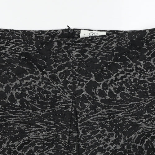 Country Casuals Womens Black Geometric Polyester A-Line Skirt Size 36 in Zip