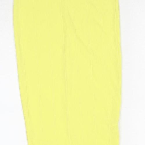 PRETTYLITTLETHING Womens Yellow Polyester Bandage Skirt Size 6