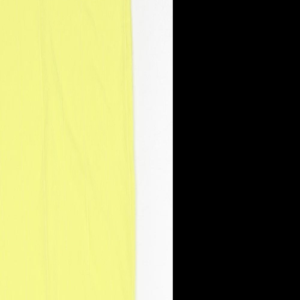 PRETTYLITTLETHING Womens Yellow Polyester Bandage Skirt Size 6