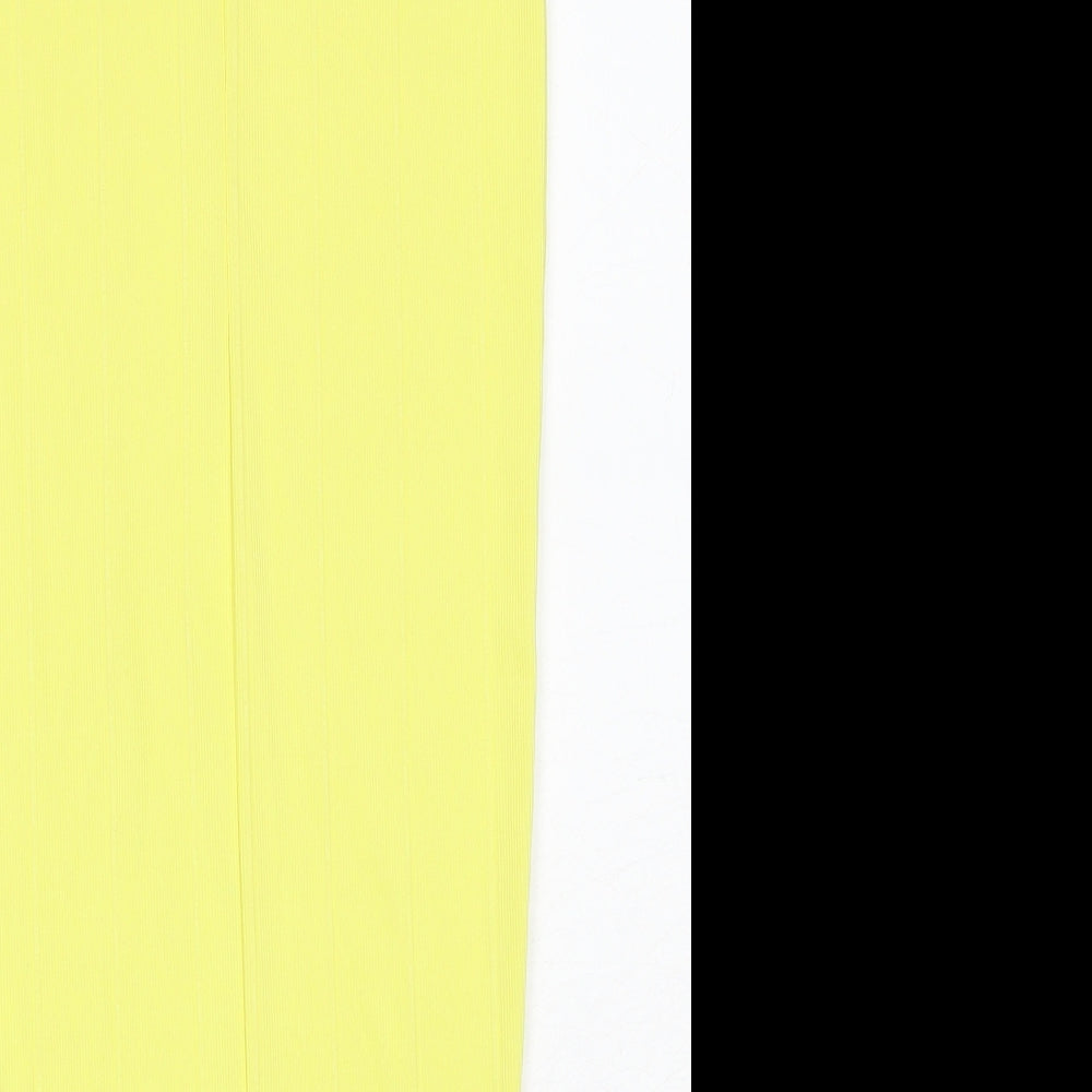 PRETTYLITTLETHING Womens Yellow Polyester Bandage Skirt Size 6