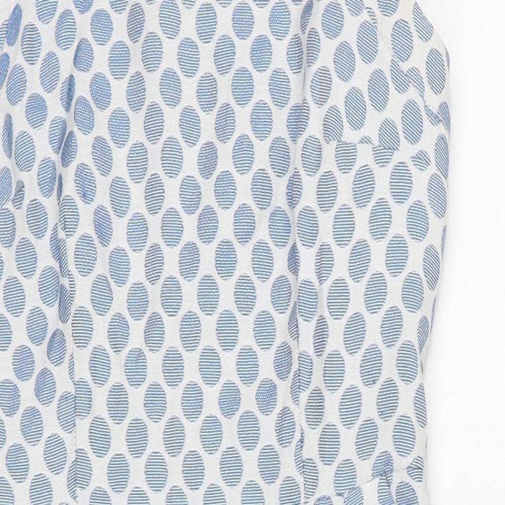 Principles Womens Blue Polka Dot Polyester A-Line Size 12 Round Neck Zip