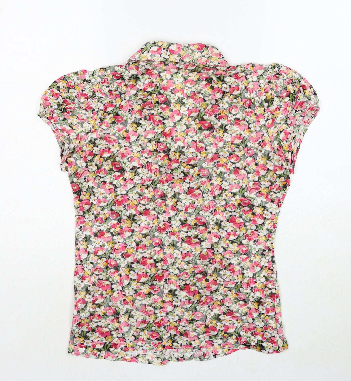 Per Una Womens Multicoloured Floral Polyester Basic Button-Up Size 10 Collared