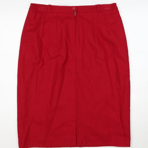 Brendella Womens Red Wool A-Line Skirt Size 34 in Zip