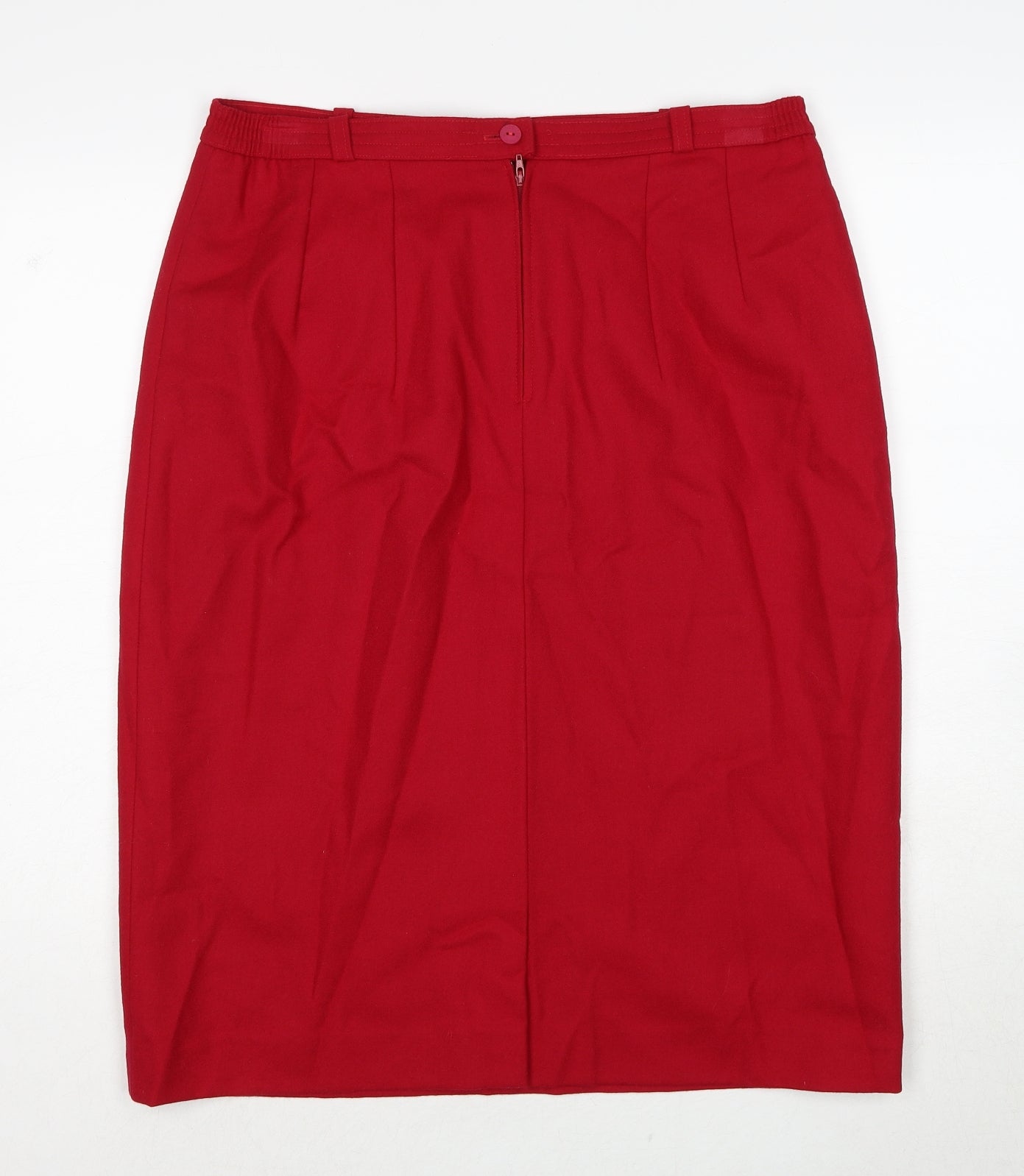 Brendella Womens Red Wool A-Line Skirt Size 34 in Zip