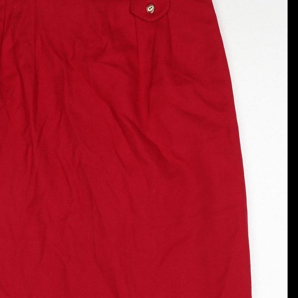 Brendella Womens Red Wool A-Line Skirt Size 34 in Zip